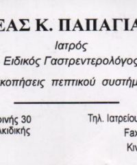 ΓΑΣΤΡΕΝΤΕΡΟΛΟΓΟΣ | ΝΕΑ ΜΟΥΔΑΝΙΑ ΧΑΛΚΙΔΙΚΗ | ΠΑΠΑΓΙΑΝΝΗΣ ΑΝΔΡΕΑΣ